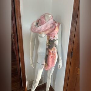 LARGE Floral + Butterfly 🦋 Pink Lightweight Women's Scarf